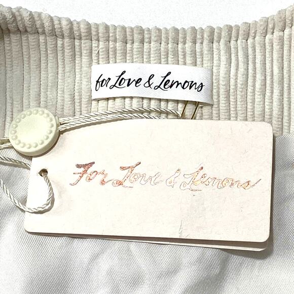 For Love and Lemons Carson Corduroy Vest Cream Women Small NWT Button Front - Picture 7 of 7